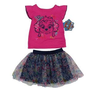 Nickelodeon Paw Patrol 12M Baby Skye Pink Sleeveless Shirt Tulle Skirt Set NEW